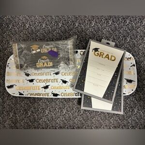 Graduation Party Supplies Set - Black and Gold